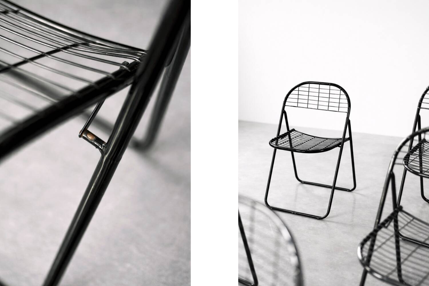 Vintage Mid-Century Modern Minimalist Black Metal Åland Chair from Ikea