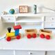 Wooden toy train to pull