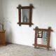 Pair of large vintage bamboo mirrors, 1970s