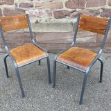 Pair of Mullca Delagrave School chairs 1960s