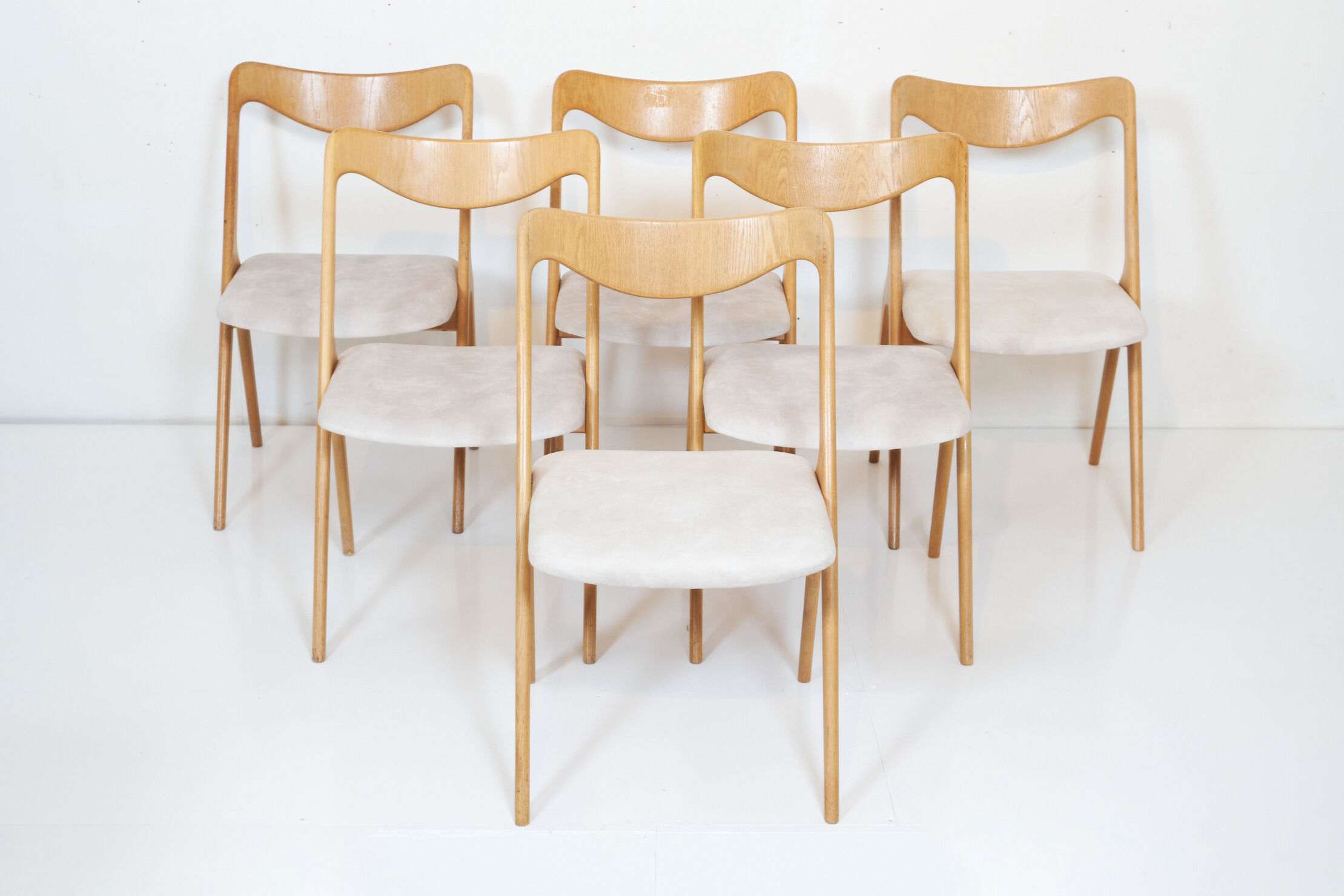 Set of 6 oak chairs by Albin Johansson & Sons 1960