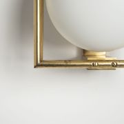Applique / applique années 1970 en laiton et verre opalin, Italie