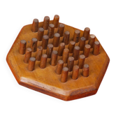 Wooden solitaire game, handcrafted, vintage
