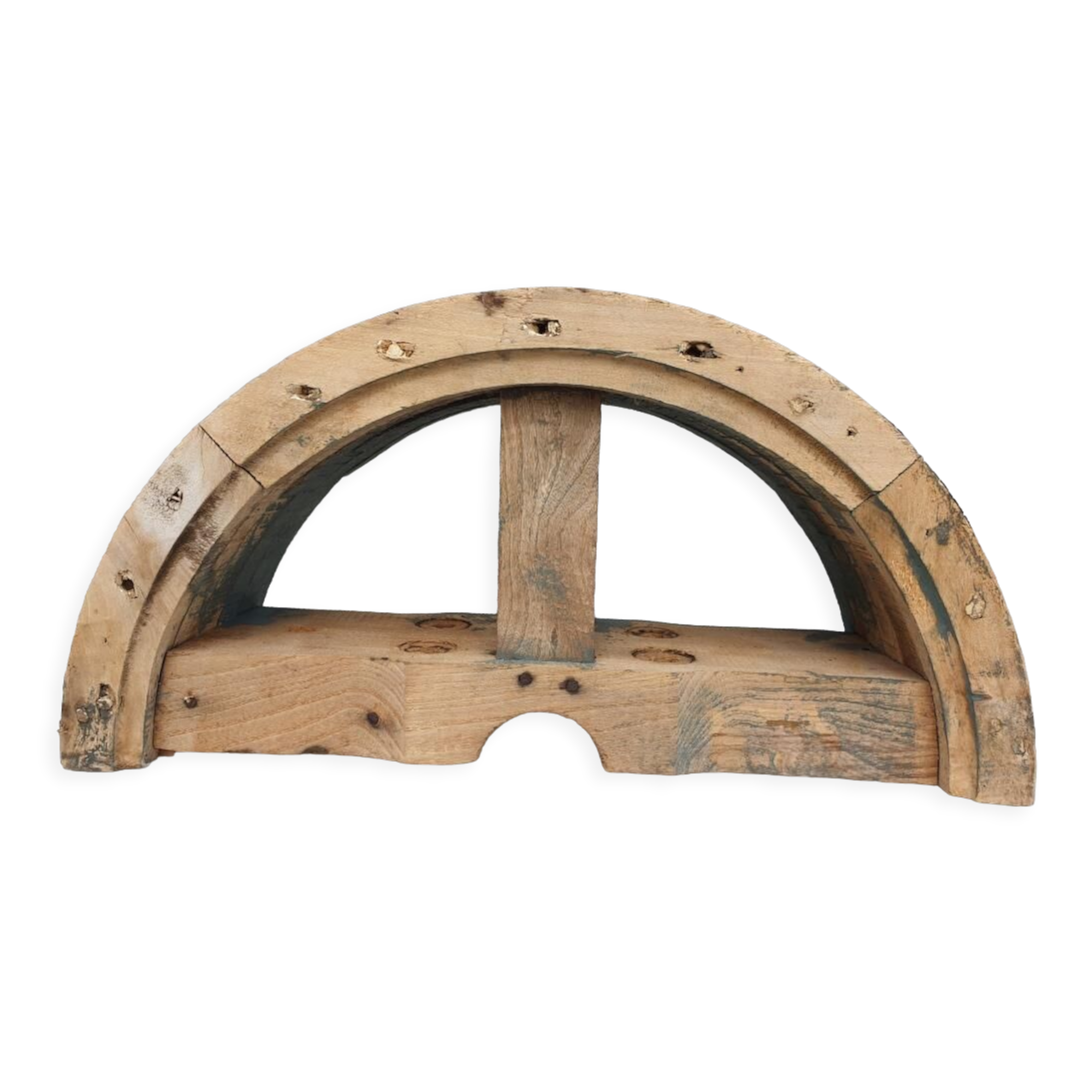 Half-moon arch transom in solid wood