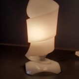 White plexiglass twisted lamp, 1960s