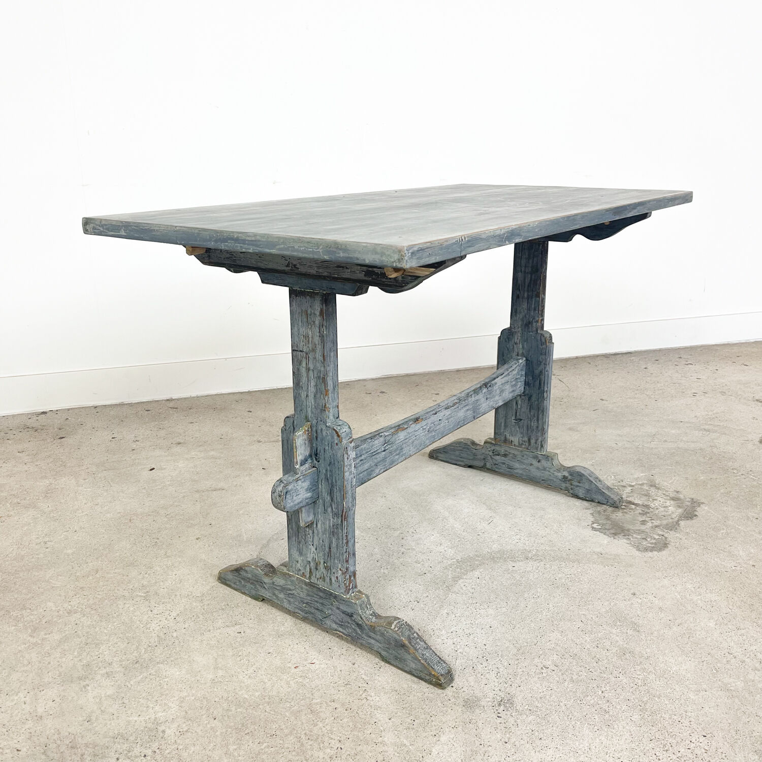 Blue painted swedish antique farmhouse table