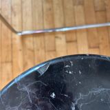 Vintage black marble bistro pedestal table