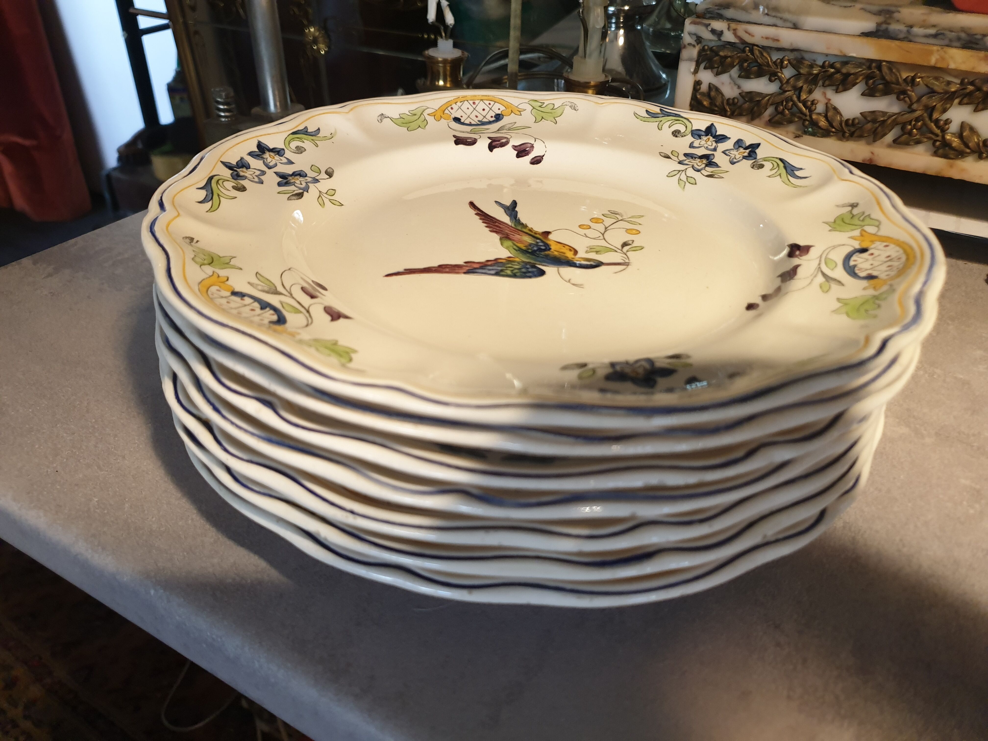 7 plates 25,5cm Clery Longchamp