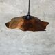 Large pendant light in corrugated teak leaf (Large D:60 H:20)