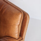 Vintage leather sofa. Belgium, 1970s