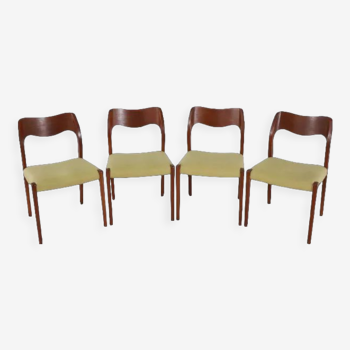 Lot de 4 chaises de salle à manger Niels O Möller modèle 71