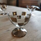 Art Deco Silver Checkerboard Glasses