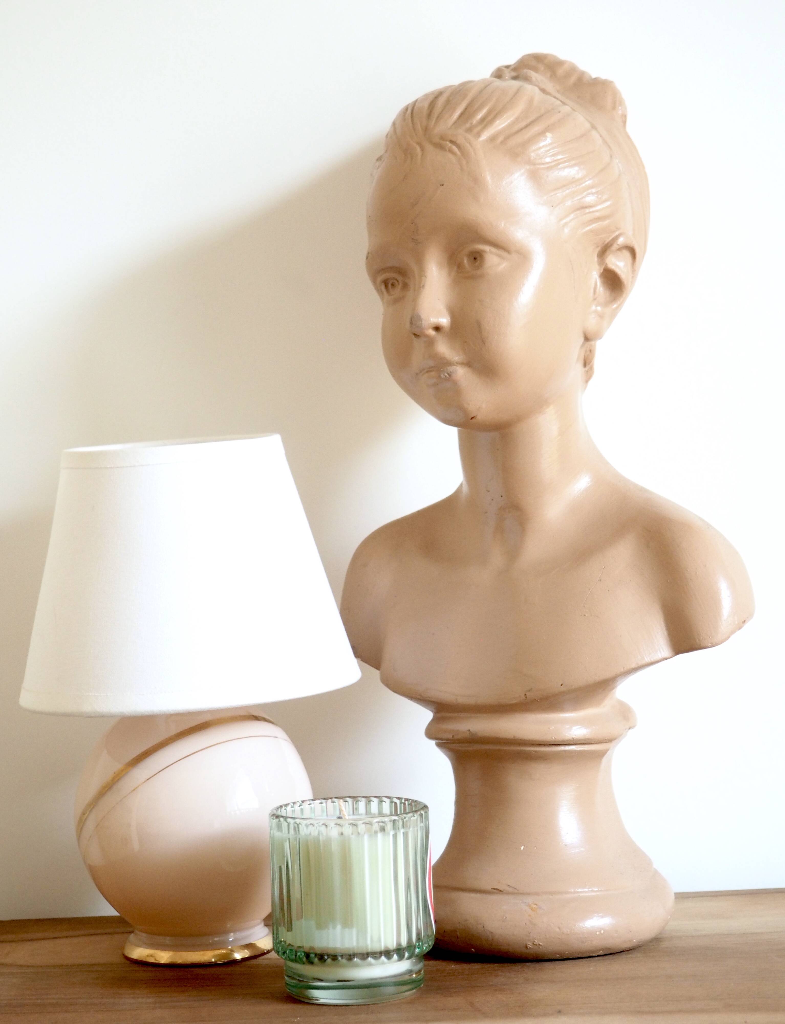 Small pink glass lamp