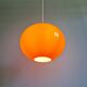 Large Space Age pendant light in orange opaline, 1960s-70s