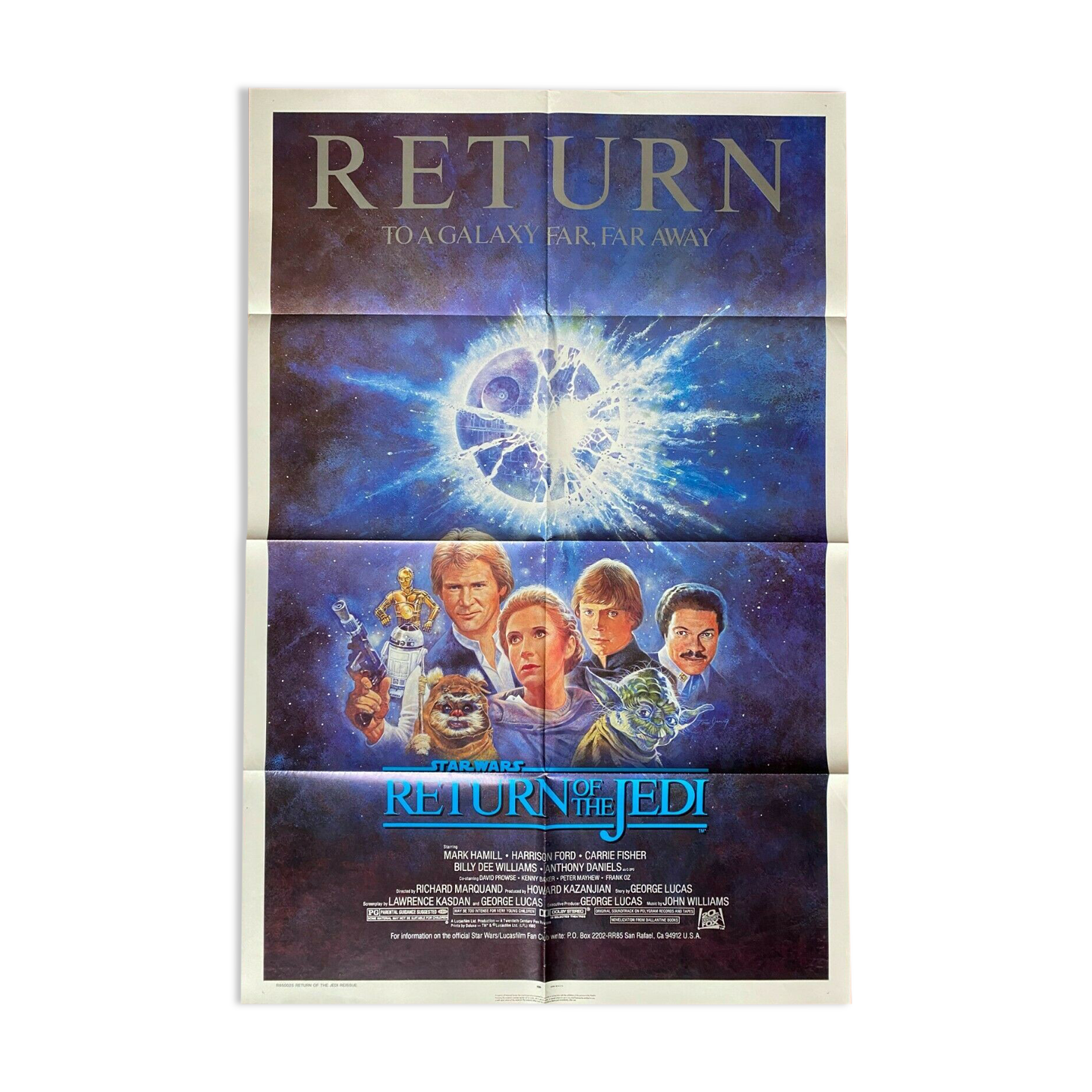 Affiche cinéma originale "Le Retour du Jedi" Star Wars, Harrison Ford 69x104cm 1985