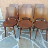 Suite of 6 chairs by Bistrot Baumann model Mondor 1960s