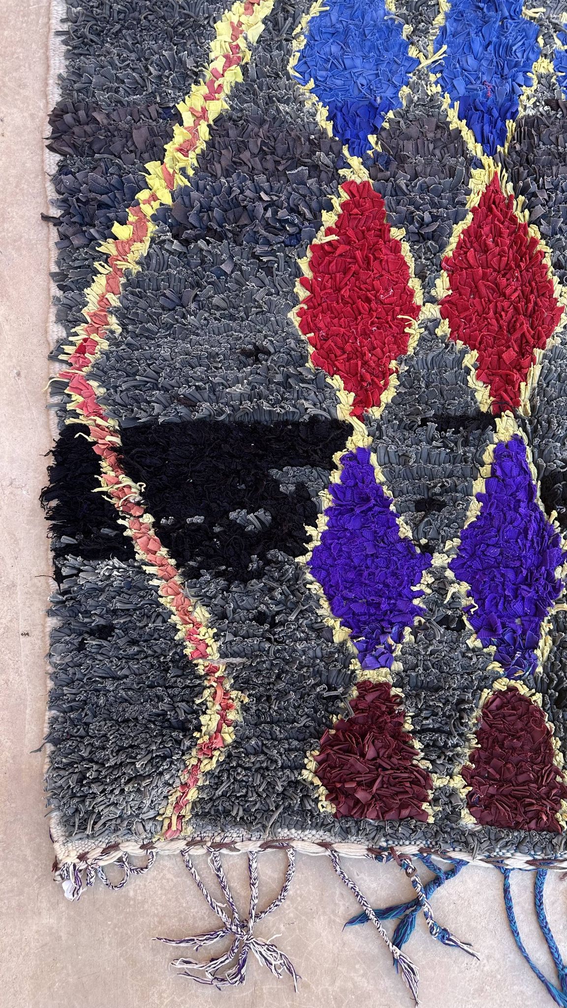 Tapis Marocain boucherouite coloré - 116 x 213 cm