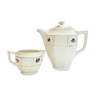 Teapot coffee maker & milk jar Sarreguemines france