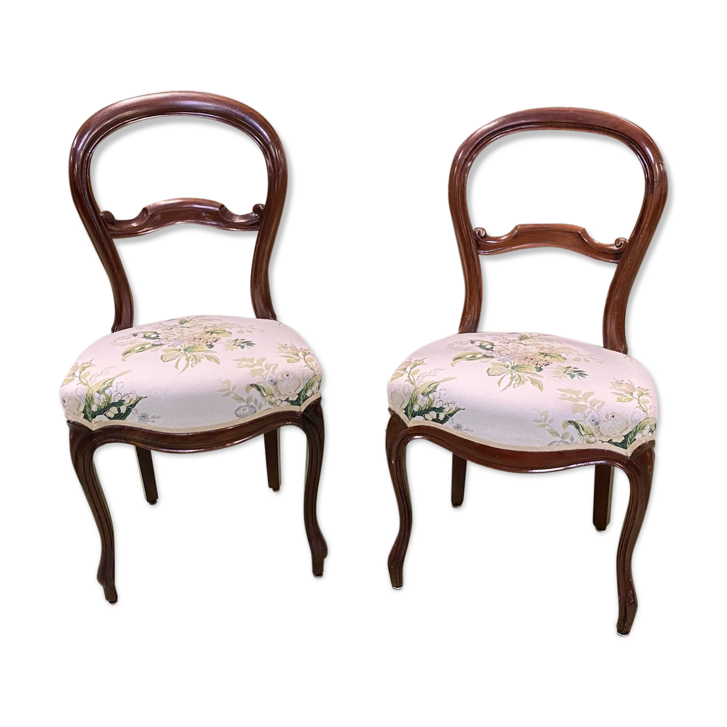 Paire de chaises Napoléon III fin XIXème en acajou