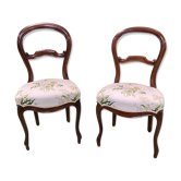 Pair of chairs Napoleon III late 19th century in mahogany