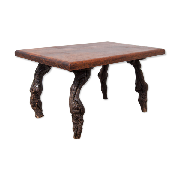 Table basse ceps de vigne et bois vintage
