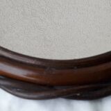 Miroir bois et rotin