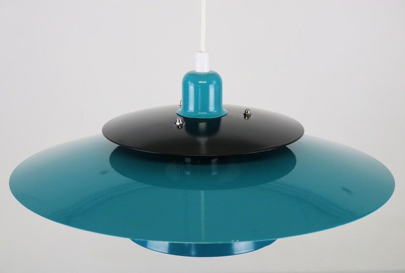 Blue-black lacquered ceiling lamp Denmark 1980