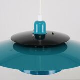 Blue-black lacquered ceiling lamp Denmark 1980