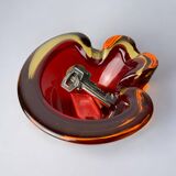 Red and Yellow Murano Glass Sommerso Pocket Tray by Flavio Poli