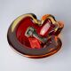 Red and Yellow Murano Glass Sommerso Pocket Tray by Flavio Poli