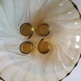 Plat art déco en verre jaune
