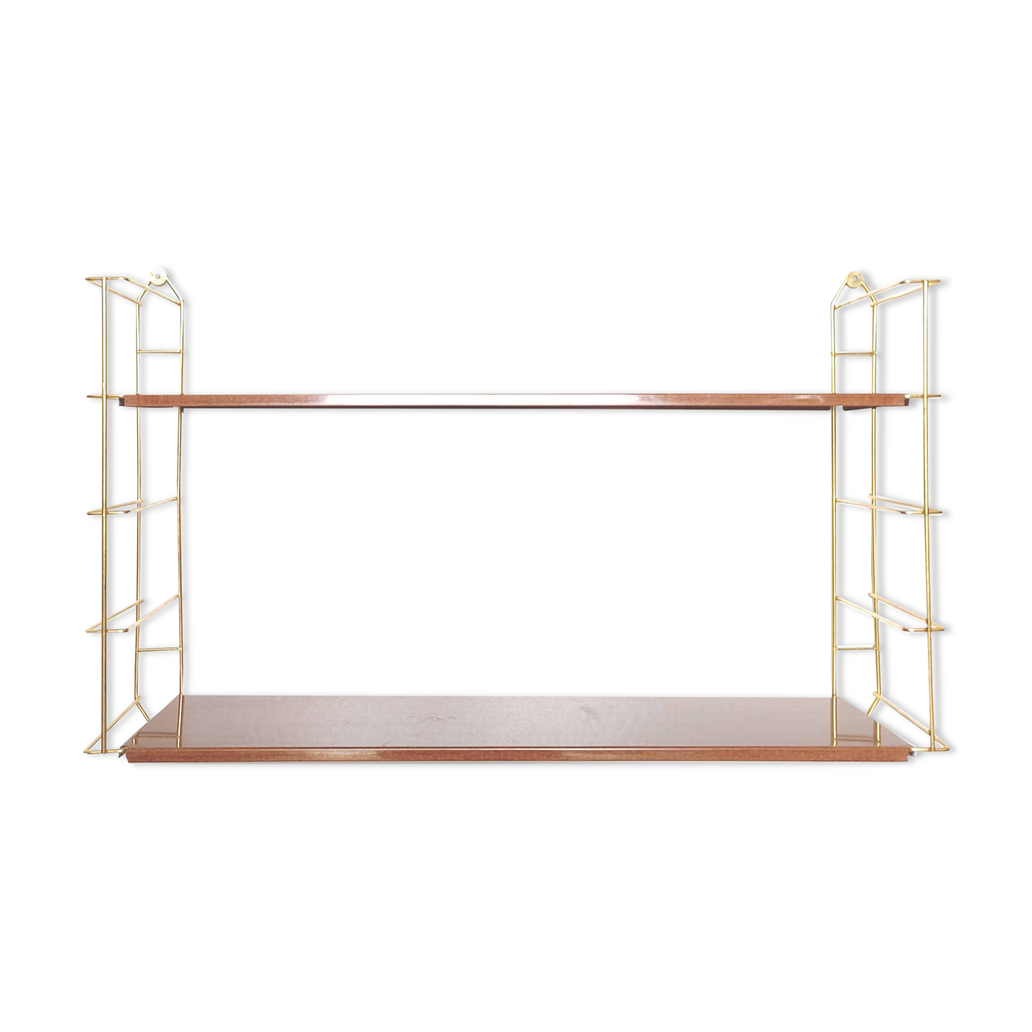 Wall shelf gilded metal and wood way