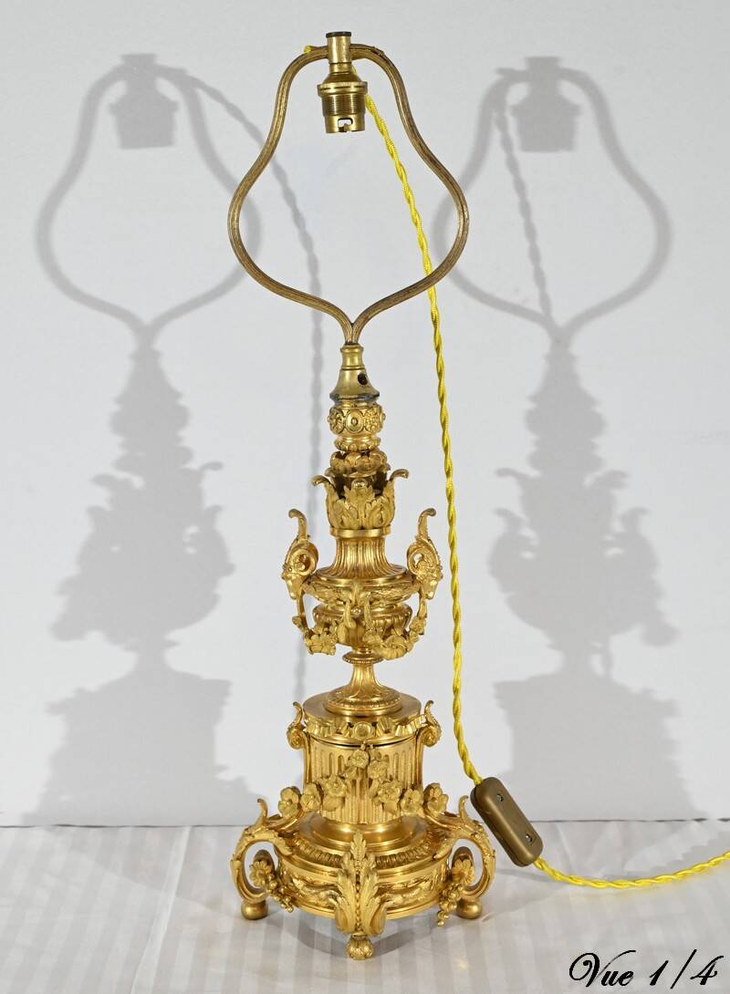 Lampe en Bronze Doré, époque Napoléon III – Milieu XIXe