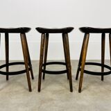 3 brutalist bar stools in Scandinavian style from the 60s