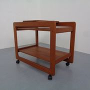 Large teak bar cart from Tarm Stole Møbelfabrik, Denmark, 1960s.