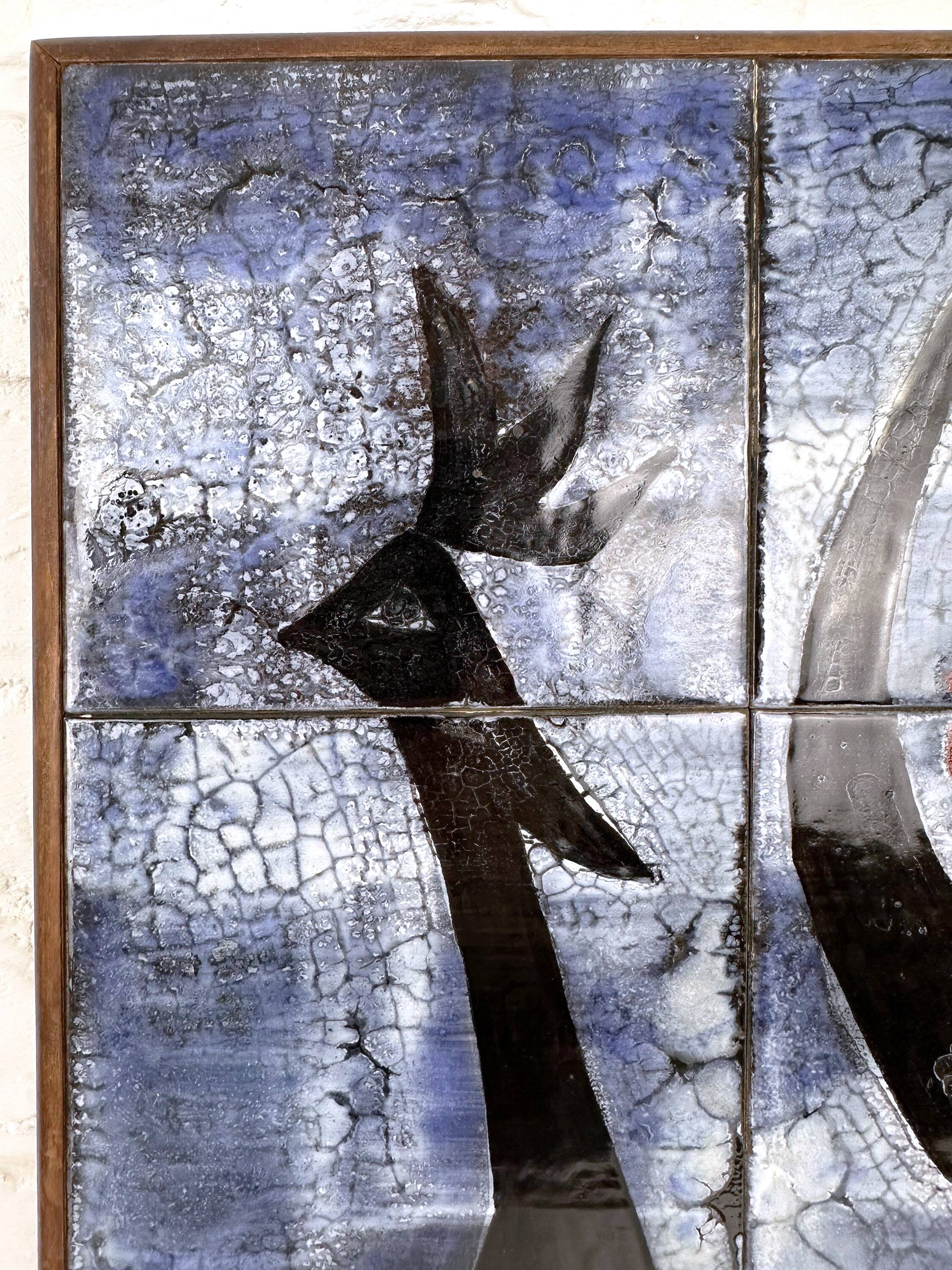 Modernist ceramic wall panel by J.G. Picard, Vallauris, 1960s.