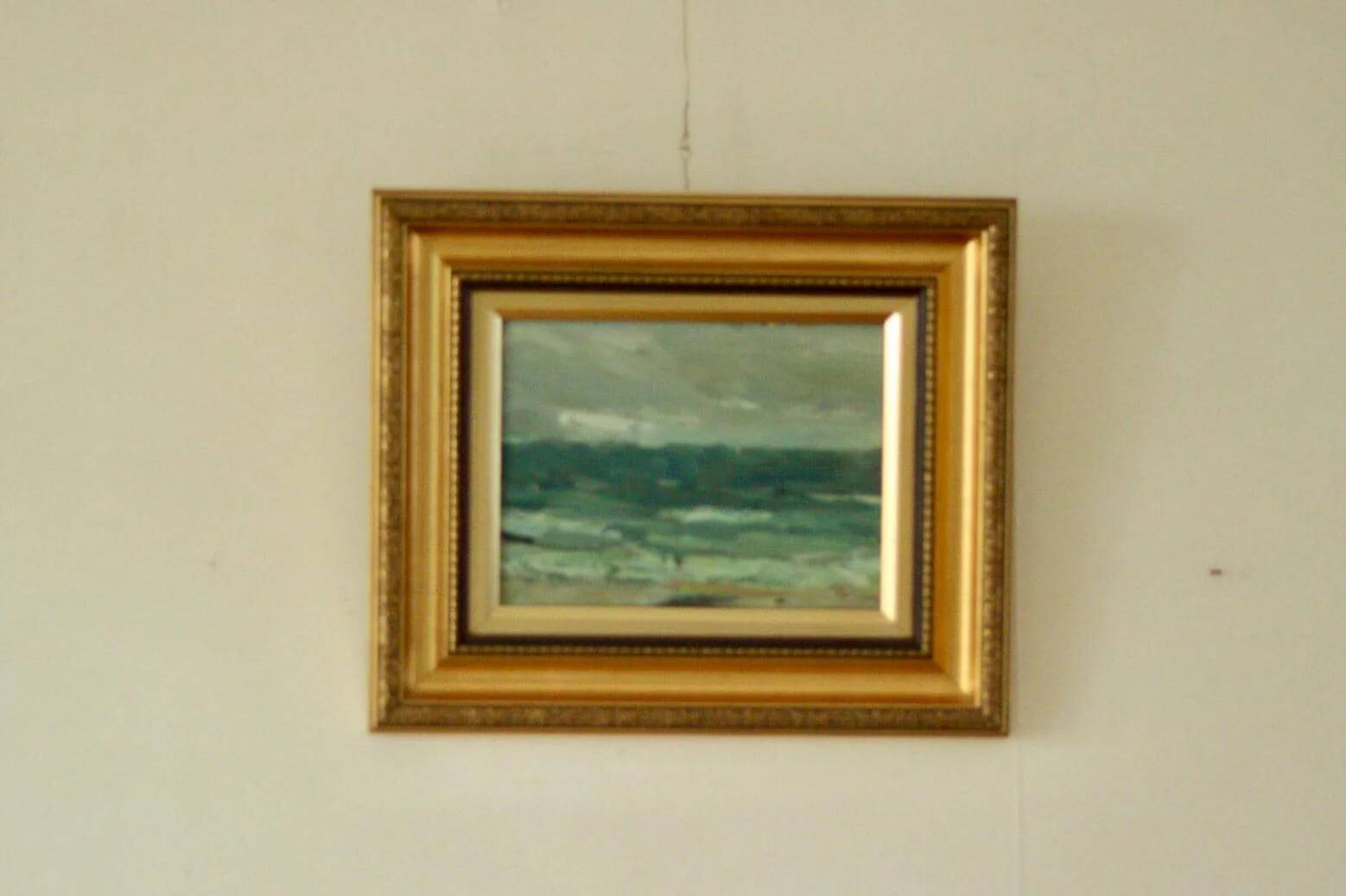 Original vintage oil on panel – ocean landscape