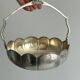 Antique glass and silver-plated metal dish