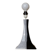 Lampe en céramique vintage des années 1980 – noir et blanc, faite main en Italie, style Memphis moderne, déco rétro, lampe de chevet, cadeau vintage