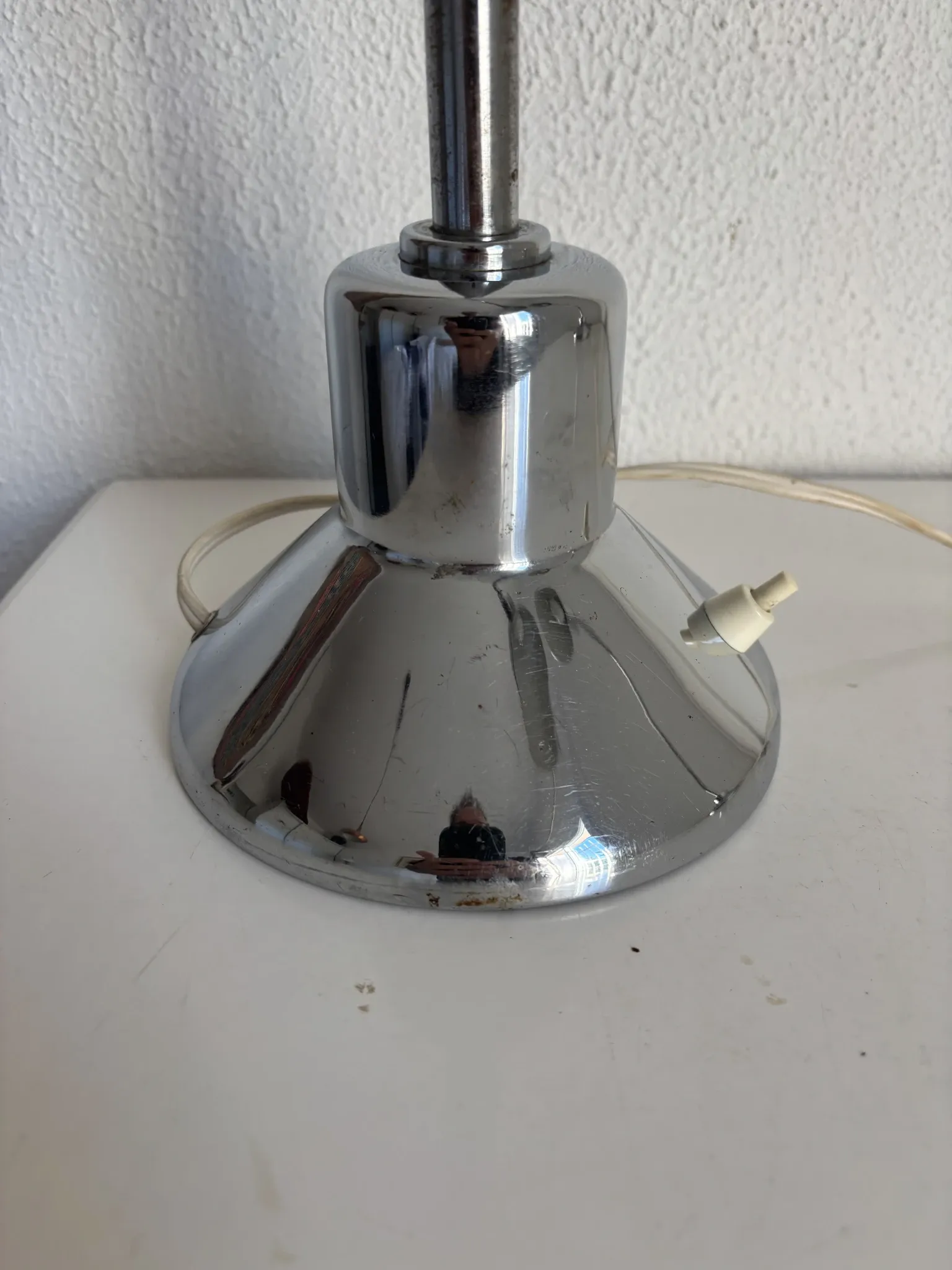 Pair of vintage 1940 Jumo 210 chrome desk lamps - 50 cm