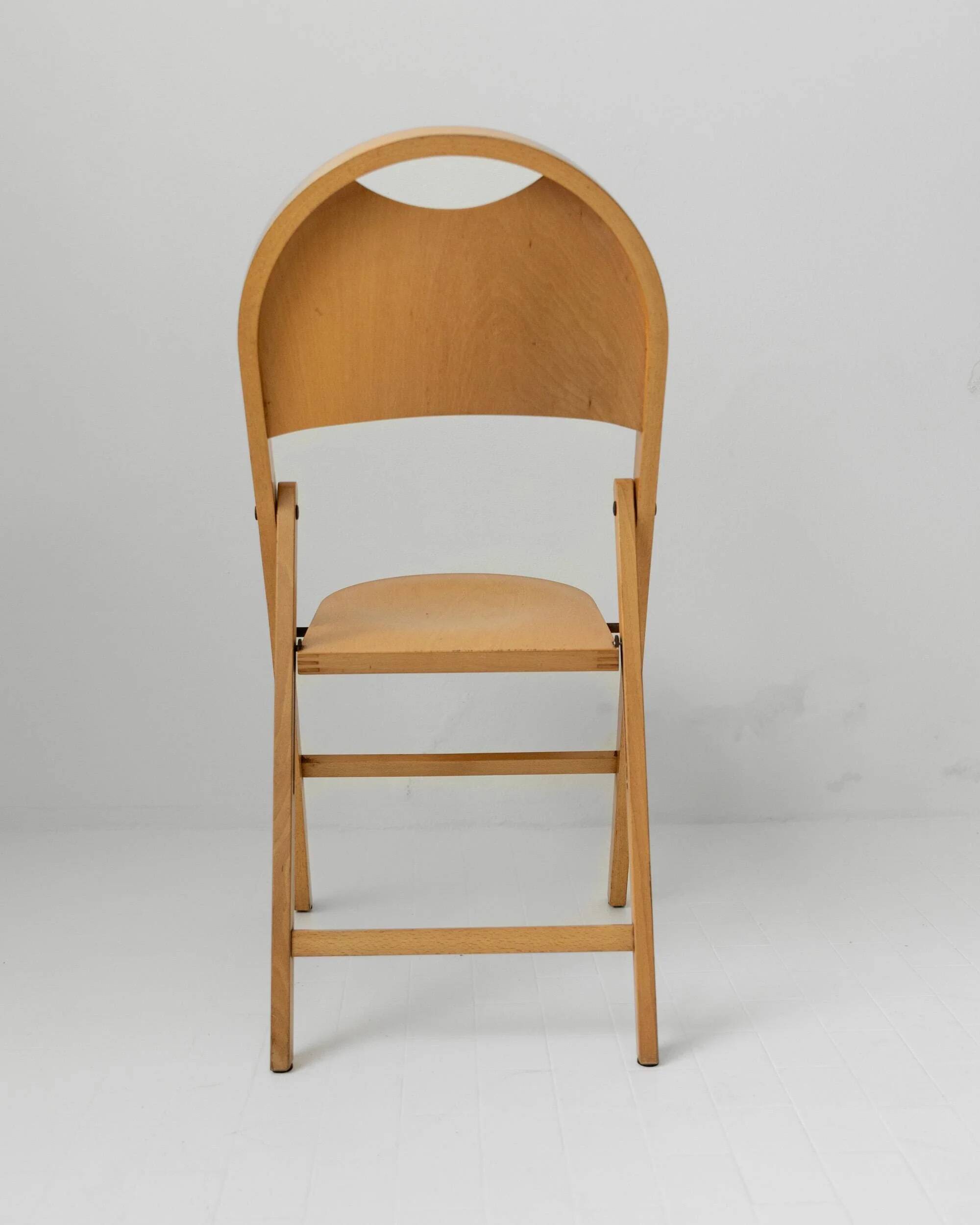 Set of 2 vintage folding chairs from the 1970s, by Achille and Pier Giacomo Castiglioni for Bernini.