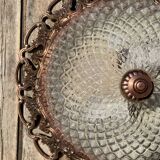 Chiseled glass and bronze ceiling light