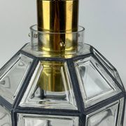 60s 70s hanging lamp by Limburg Leuchten Germany glass brass Space Age