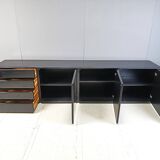 Large vintage black lacquered sideboard, 70s