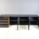 Grand buffet vintage laqué noir, années 70