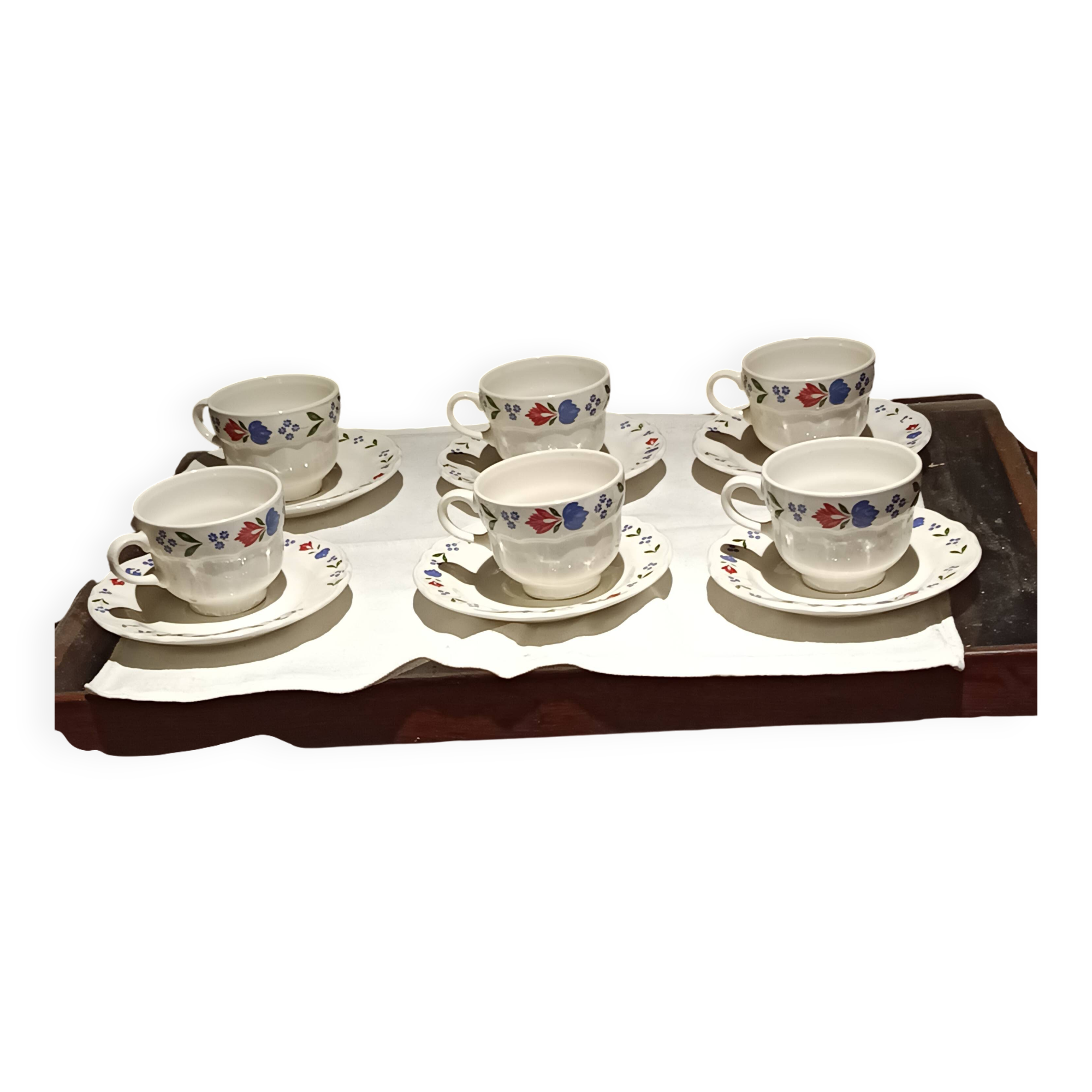 set of 6 Pagnossin ceramic tea cups and saucers from Treviso