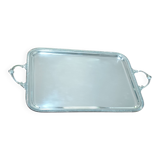 Grand Plateau de service de forme en métal plaqué argent, mouluré et ciselé