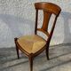 Set of 6 cherry wood chairs with straw seats