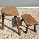 Set 2 decorative milking stools Nature