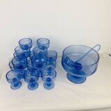 16 sangria serving glasses, Biot blue bubble glass